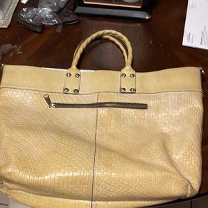 Patricia Nash ivory Emilion wavy woven tote./shoulder bag in good condition 👛👜
